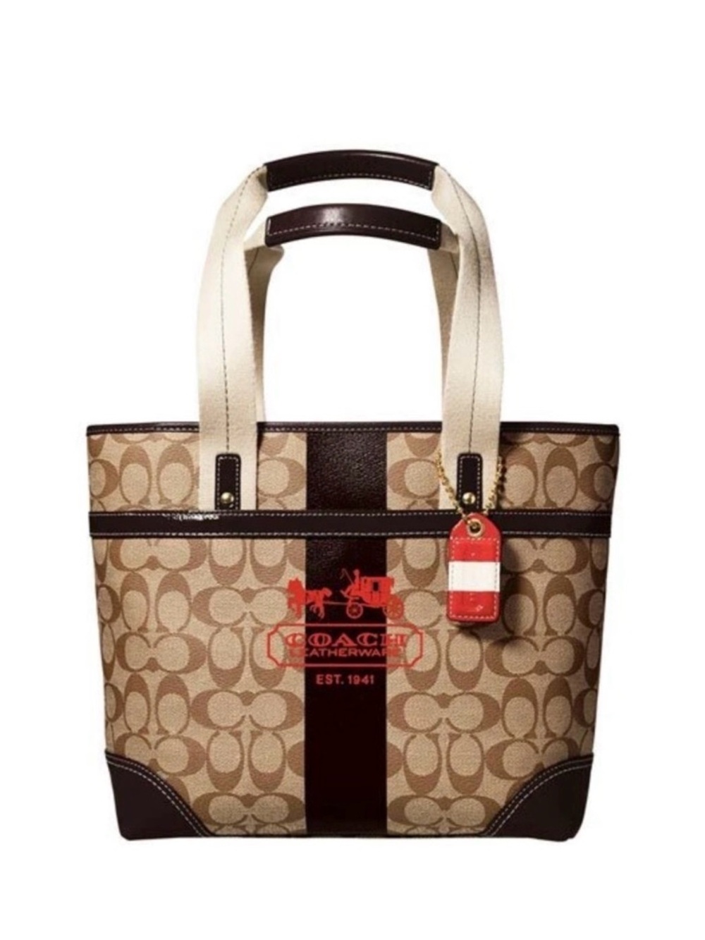COACH 2007 Heritage Stripe
Horse & Carriage Signature Tote -
GUC - Picture 1 of 10